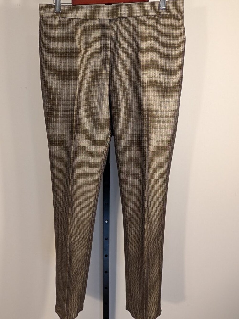 Reiss Tailored Trousers | Brown, Black & Cream Micro Check | Sz 8